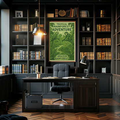 Amazon Rainforest Monkey Parrot Jungle Poster Poster