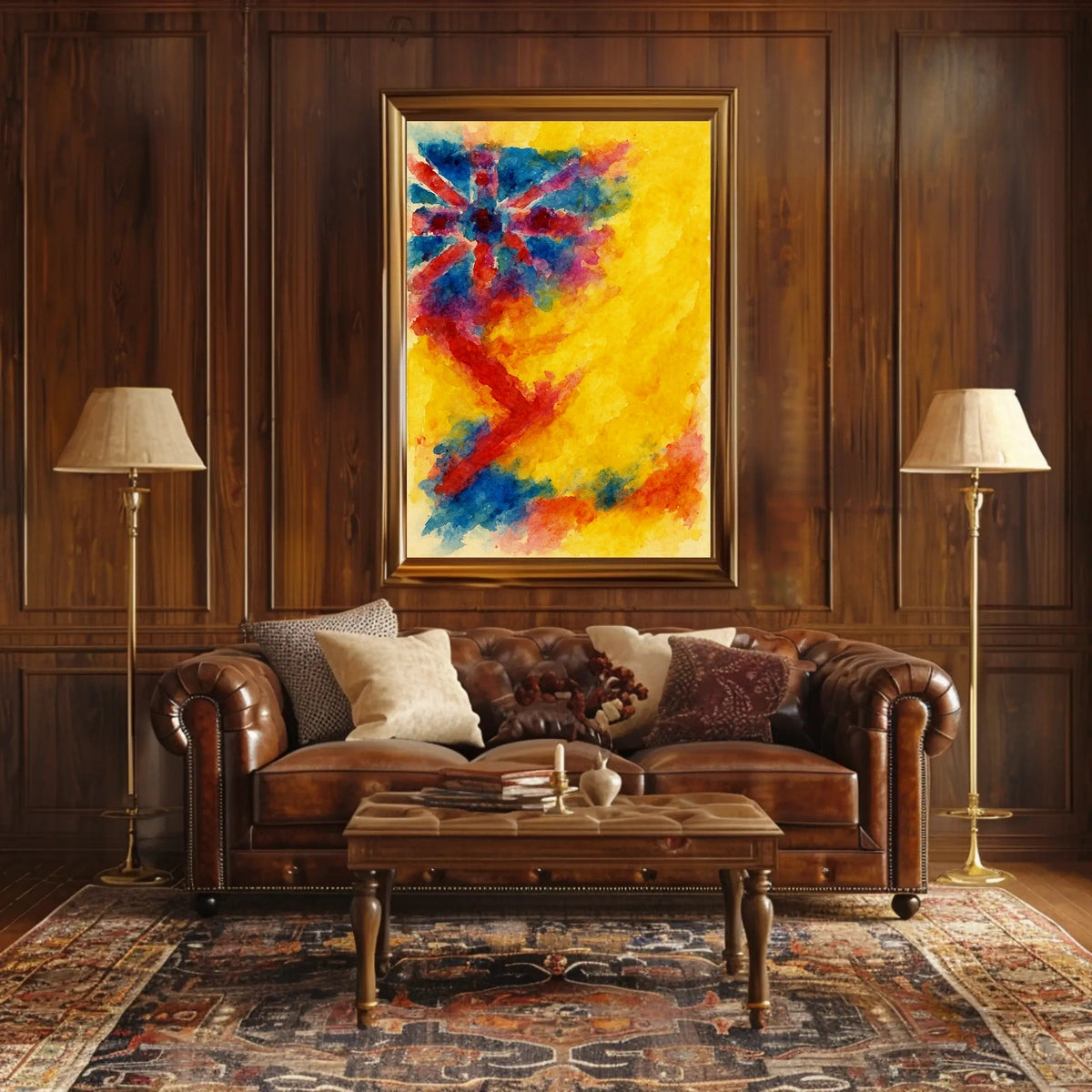 Abstract Union Jack Watercolor Poster