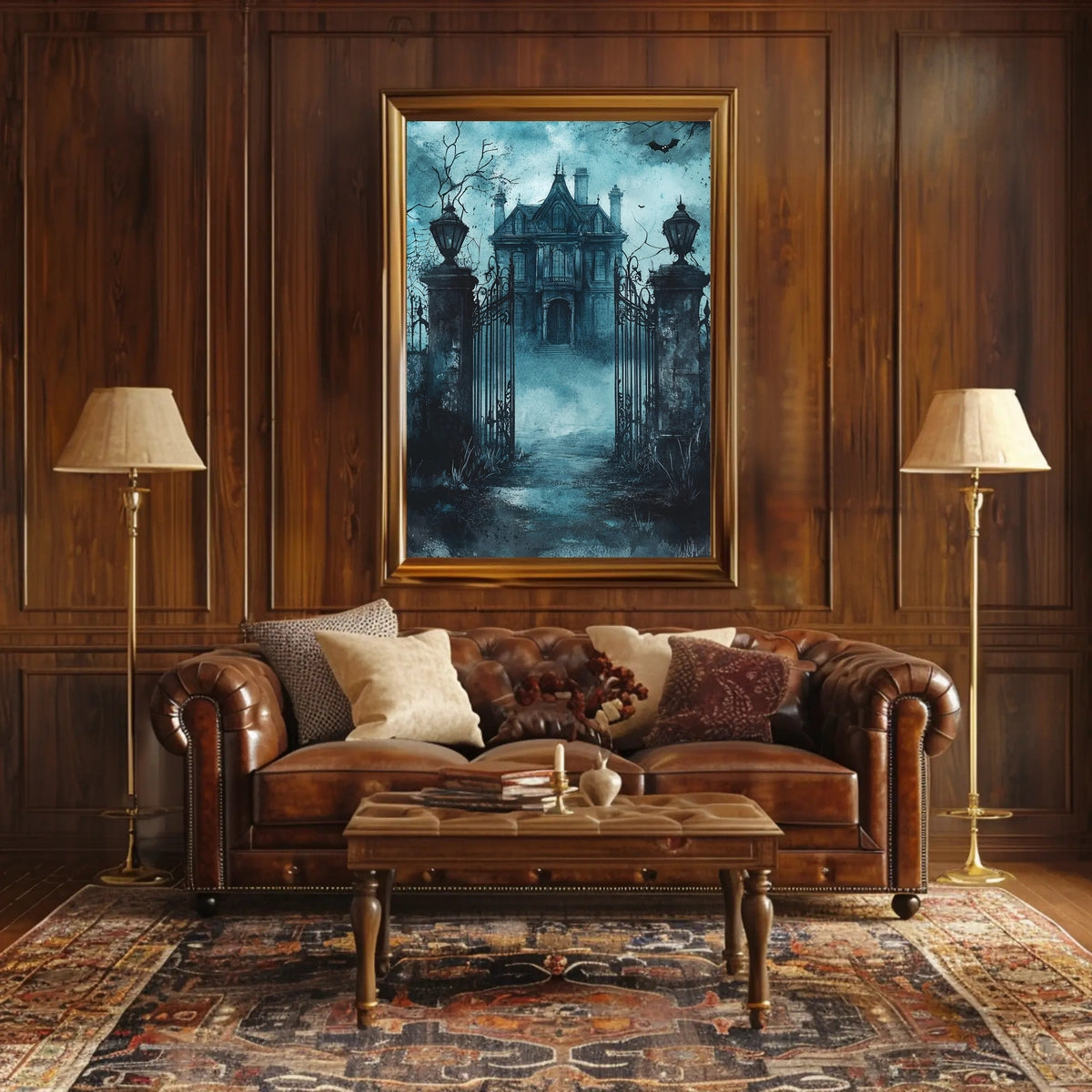 Haunting Gothic Mansion Artistry Poster - Cultural or Heritage Poster