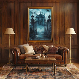 Haunting Gothic Mansion Artistry Poster - Cultural or Heritage Poster