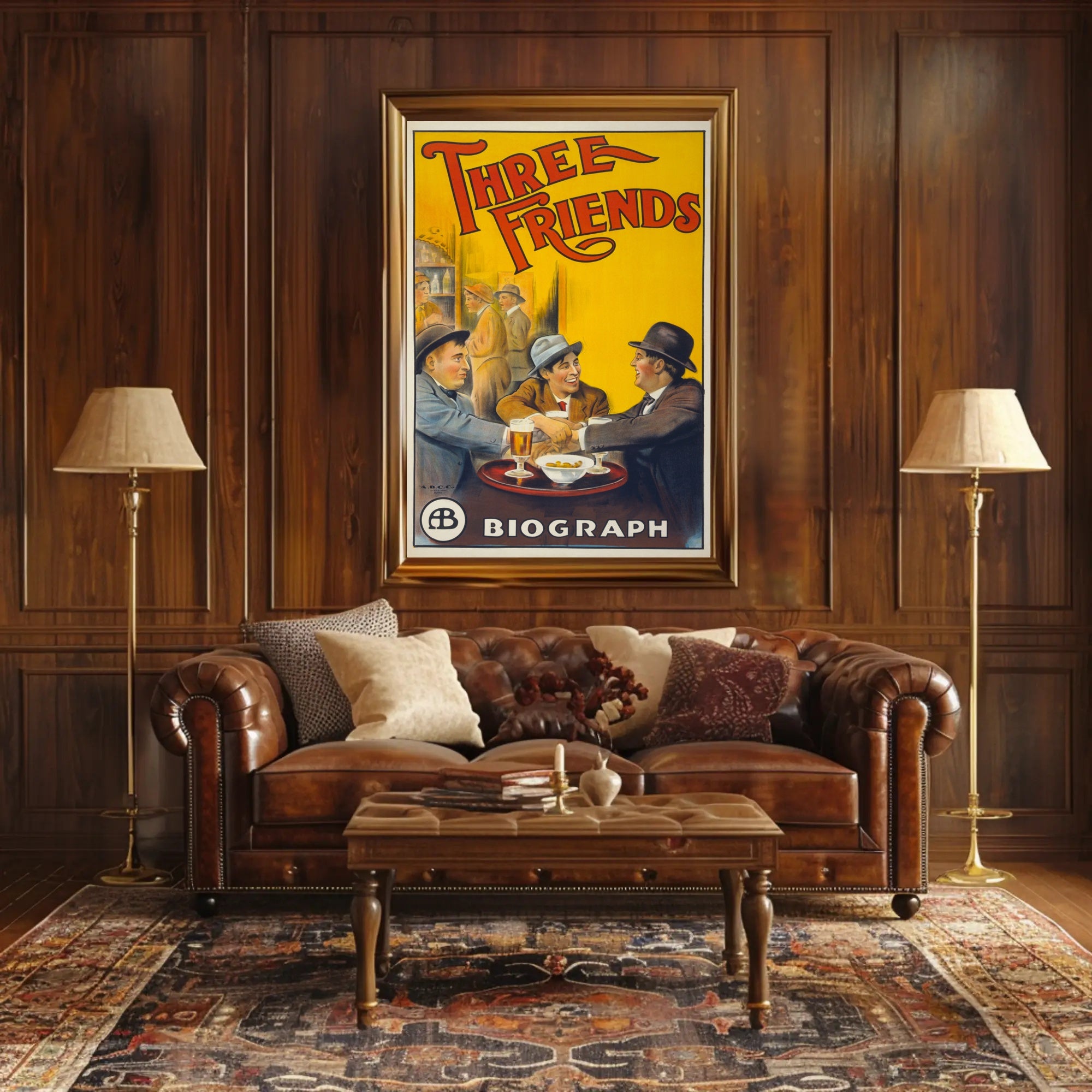 Three Friends Vintage Poster Wall Art Print