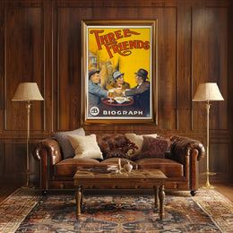 Three Friends Vintage Poster Wall Art Print