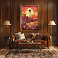Sunset Over Seattle Poster