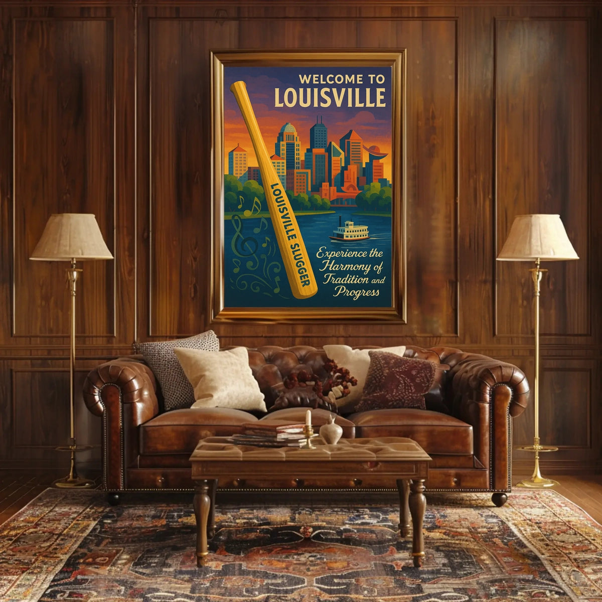 Welcome To Louisville Scenic Cityscape Art Inspiration Decor Lovers Wanderlust Souls Wall Art Poster
