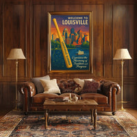 Welcome To Louisville Scenic Cityscape Art Inspiration Decor Lovers Wanderlust Souls Wall Art Poster
