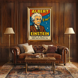Einstein Relativity Vintage Science Decor Aesthetic Nostalgia Educational Wall Art Curious Minds Poster