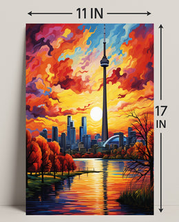 Toronto Skyline At Sunset Poster