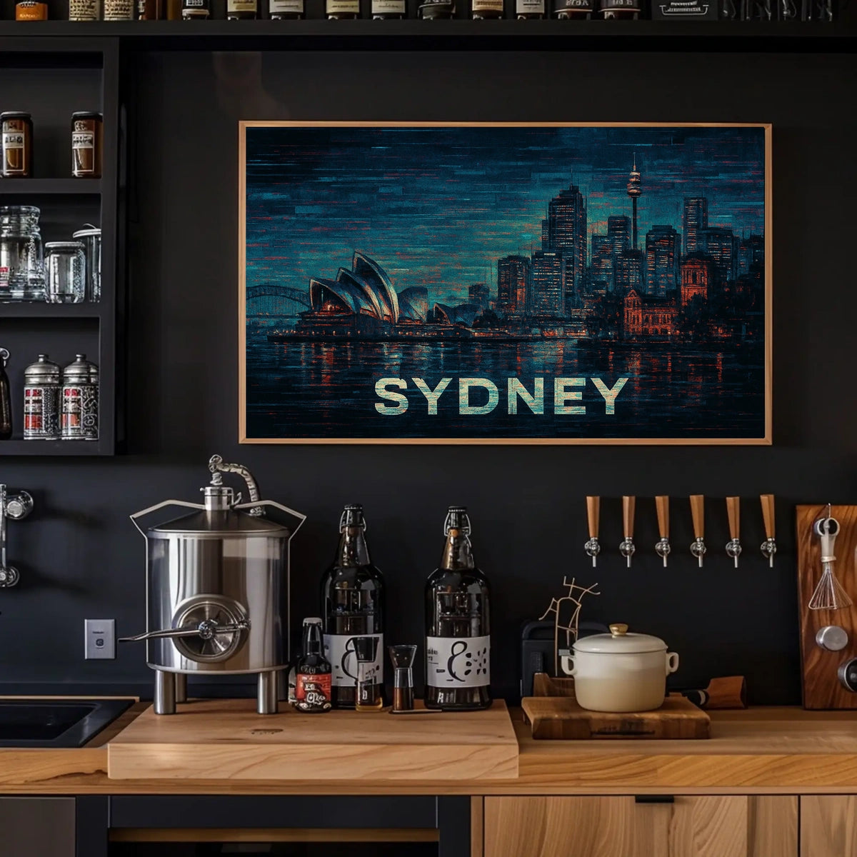 Sydney Skyline at Night Poster
