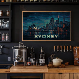 Sydney Skyline at Night Poster