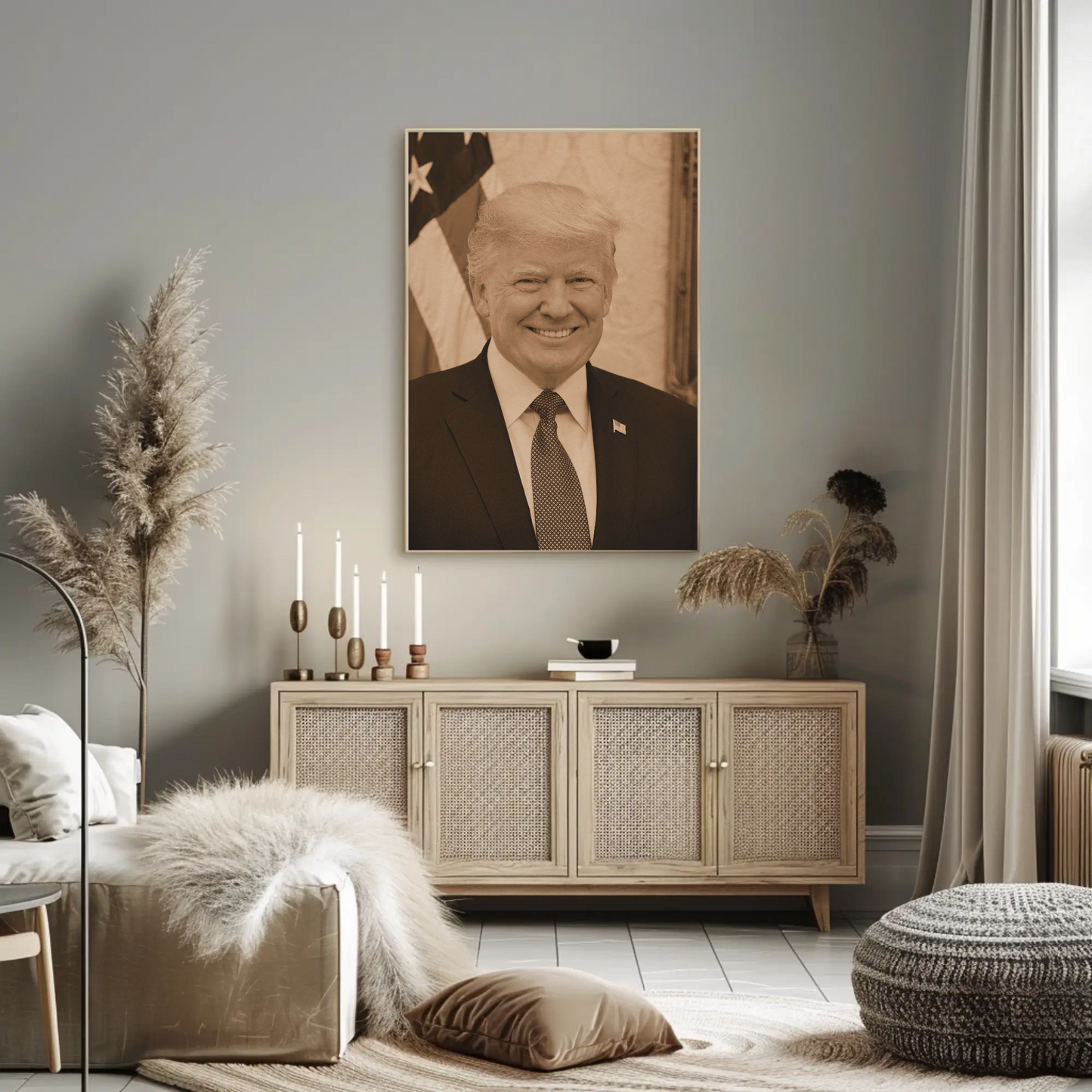 Donald Trump 45th President Sepia Photo