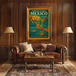 Vibrant Cities of Mexico Poster