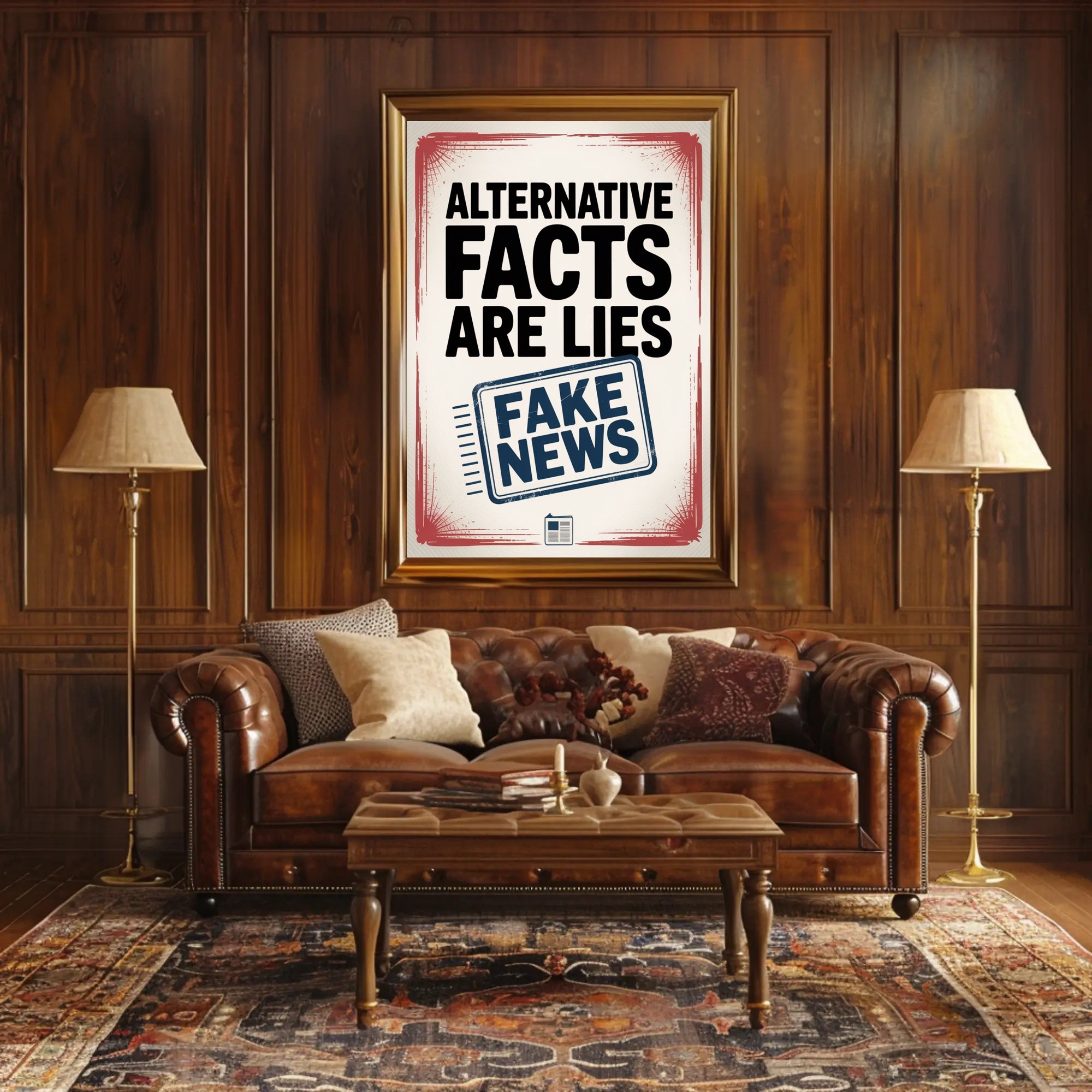 Falsehoods Critique Modern Design Political or Propaganda Poster