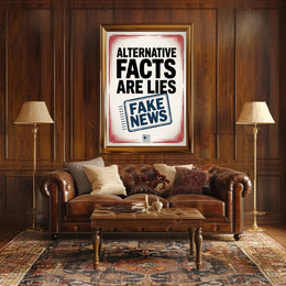 Falsehoods Critique Modern Design Political or Propaganda Poster