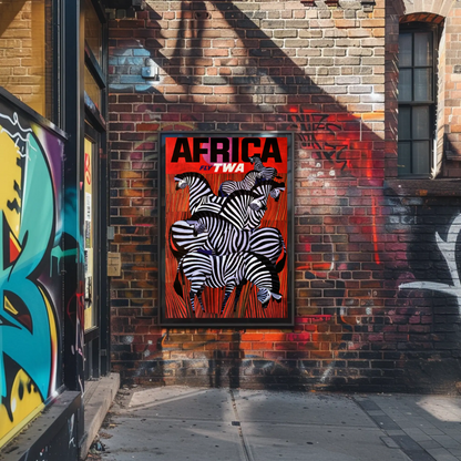 Fly TWA to Africa Travel Poster by David Klein