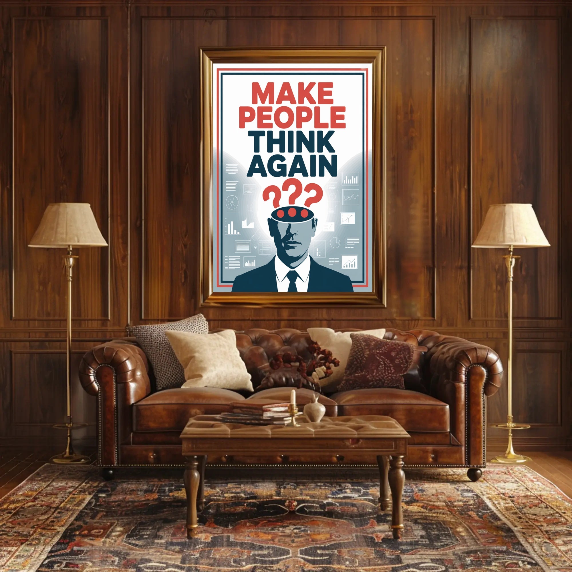 MAKE PEOPLE THINK AGAIN Motivational or Quote Poster