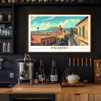 PALERMO Italian Cityscape Travel Poster