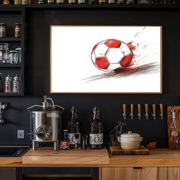 Dynamic Soccer Ball Modern Art Poster Print