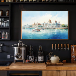 Serene Waterfront Architecture Poster