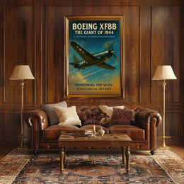 Boeing XF8B Vintage Aviation Poster, 1944 Design