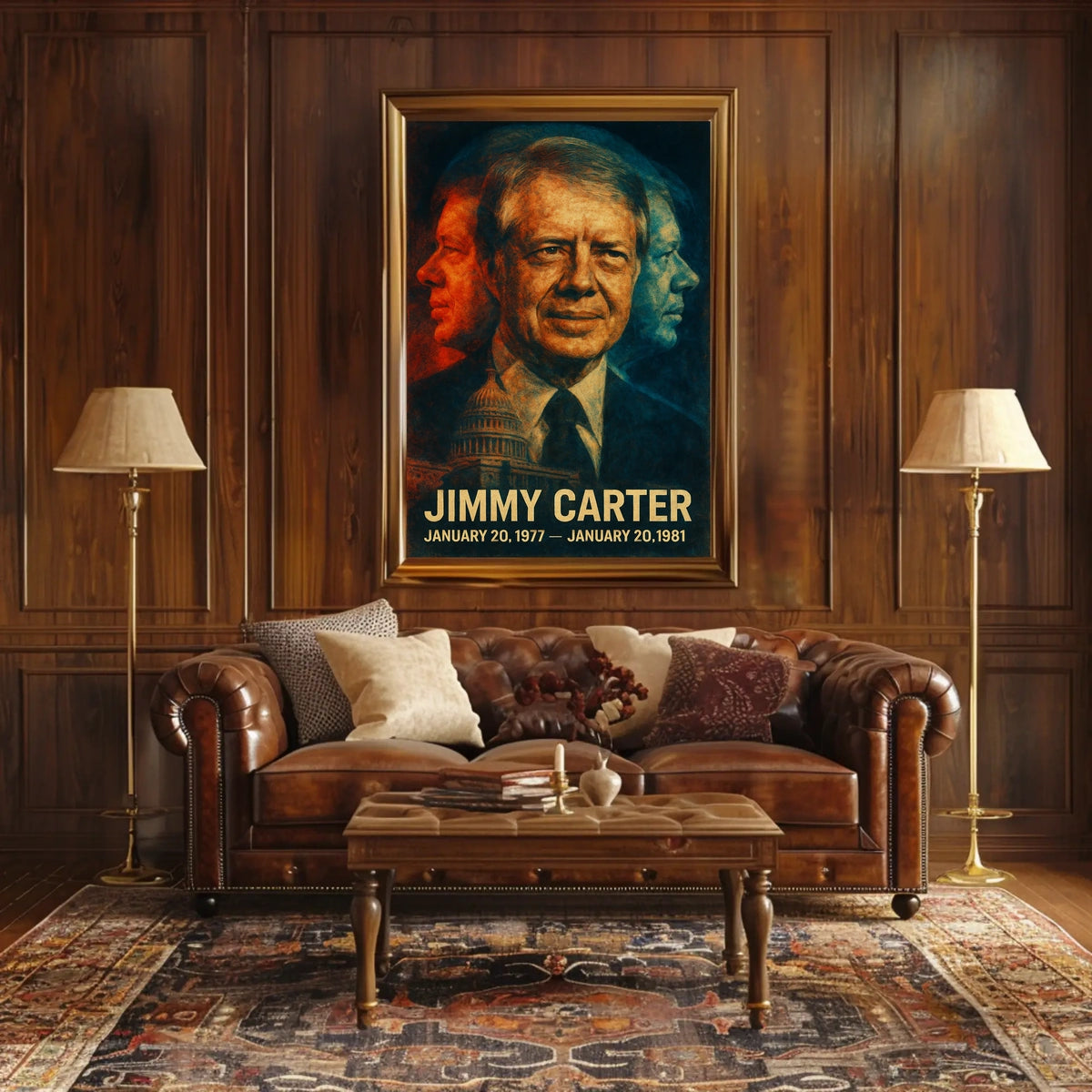 Jimmy Carter 39th President of the United States Double Exposure Poster