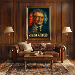 Jimmy Carter 39th President of the United States Double Exposure Poster