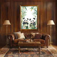 Enchanting Pandas in Bamboo Animal Poster