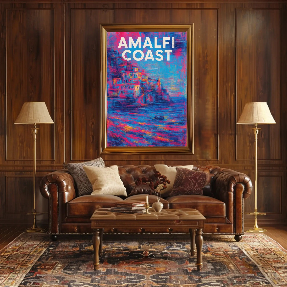 Amalfi Coast Poster Wall Art 18x24 Scenic Coastal Decor