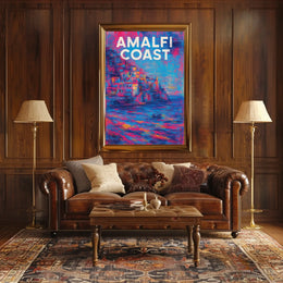 Amalfi Coast Poster Wall Art 18x24 Scenic Coastal Decor