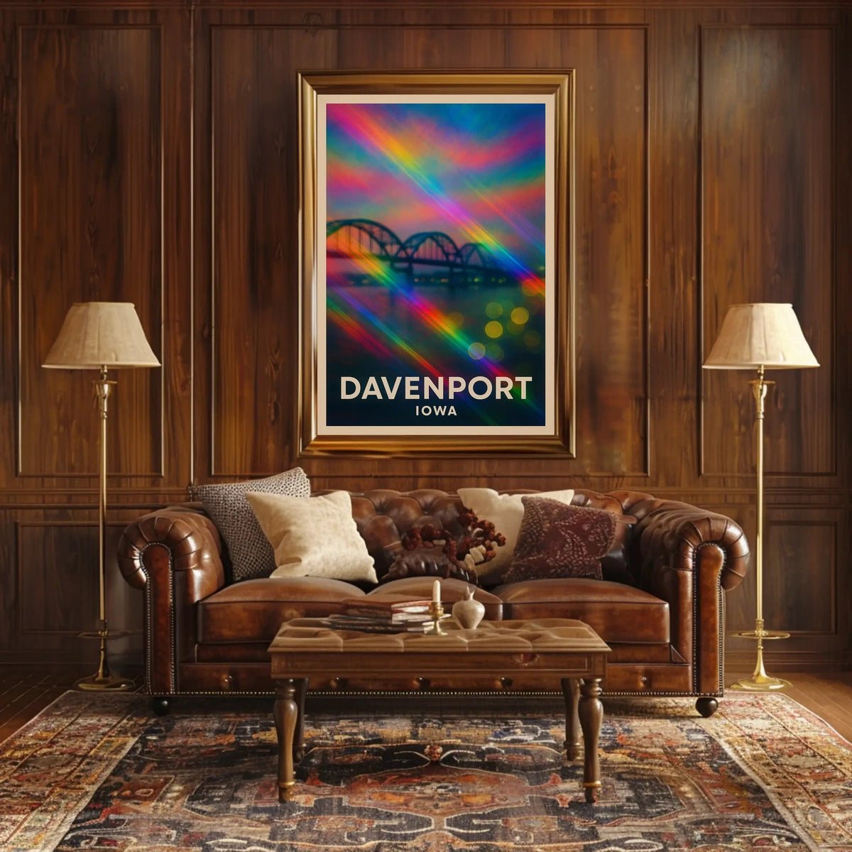 Davenport Iowa Scenic Vibrant View Impressionism Poster