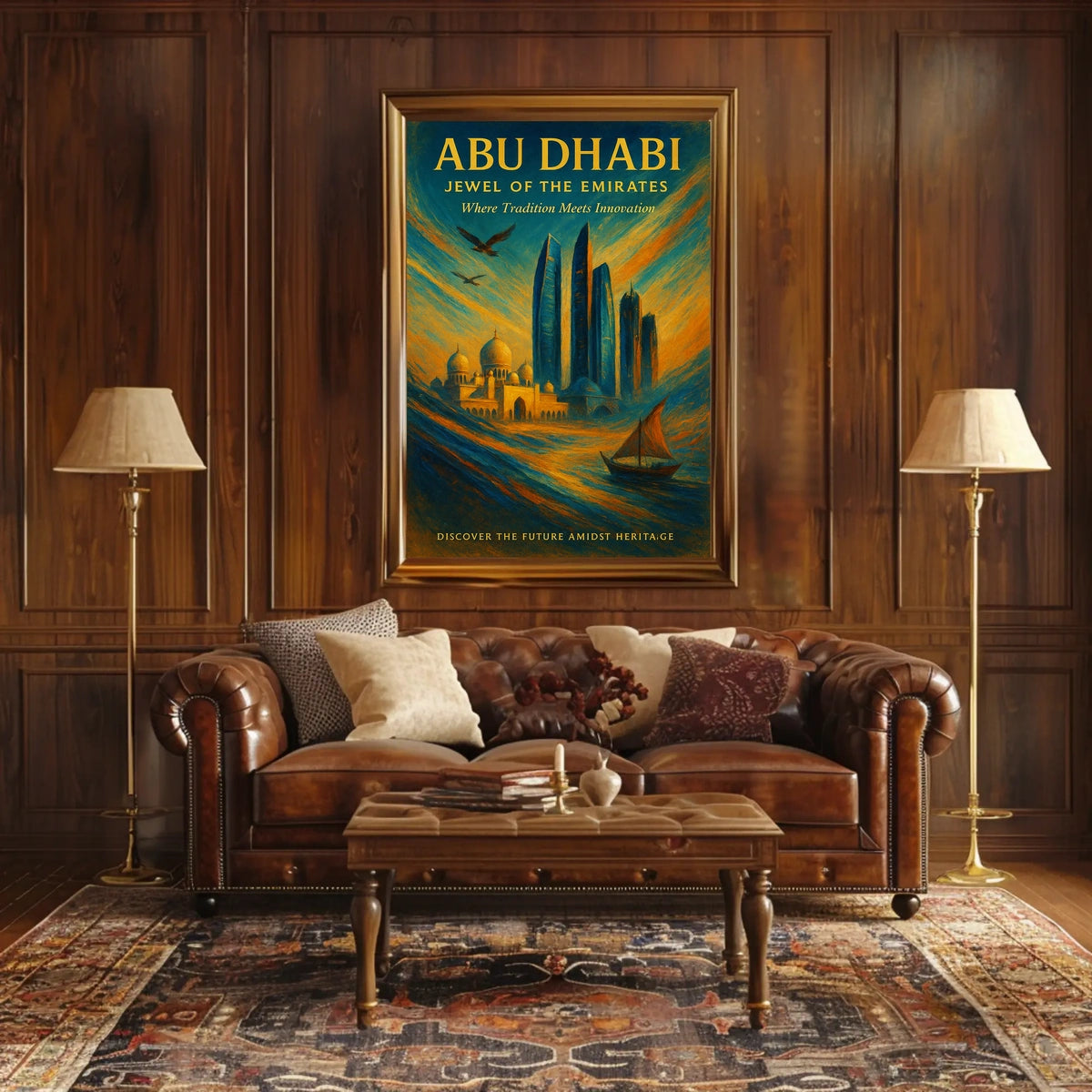 Abu Dhabi Jewel Cityscape Travel Poster
