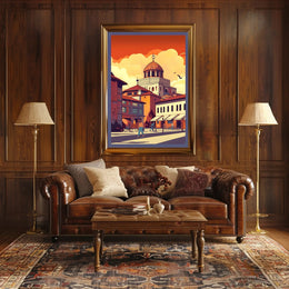 Tranquil Cityscape at Dusk Poster