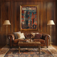 Baltimore Skyline Cityscape Art Collectors Poster