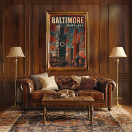 Baltimore Skyline Cityscape Art Collectors Poster