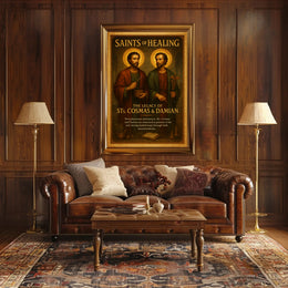 Saints Cosmas and Damian Vintage Spiritual Heritage Poster PosterGoat