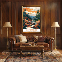 Hot Springs National Park Vintage Travel Poster