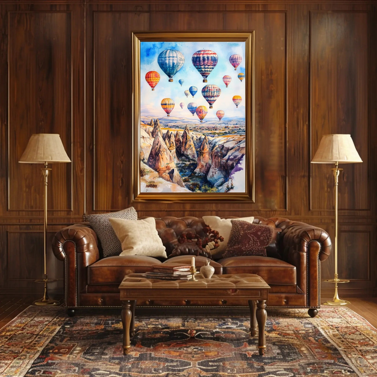 Turkey Cappadocia Hot Air Balloons Scenic Landscape Poster