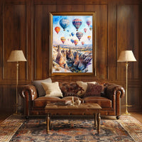 Turkey Cappadocia Hot Air Balloons Scenic Landscape Poster