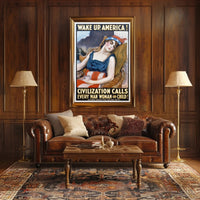 Patriotic WWI Era American Woman Propaganda Poster