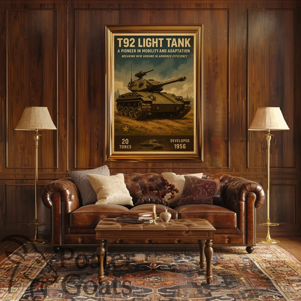 T92 Light Tank Vintage Military Recruitment Poster