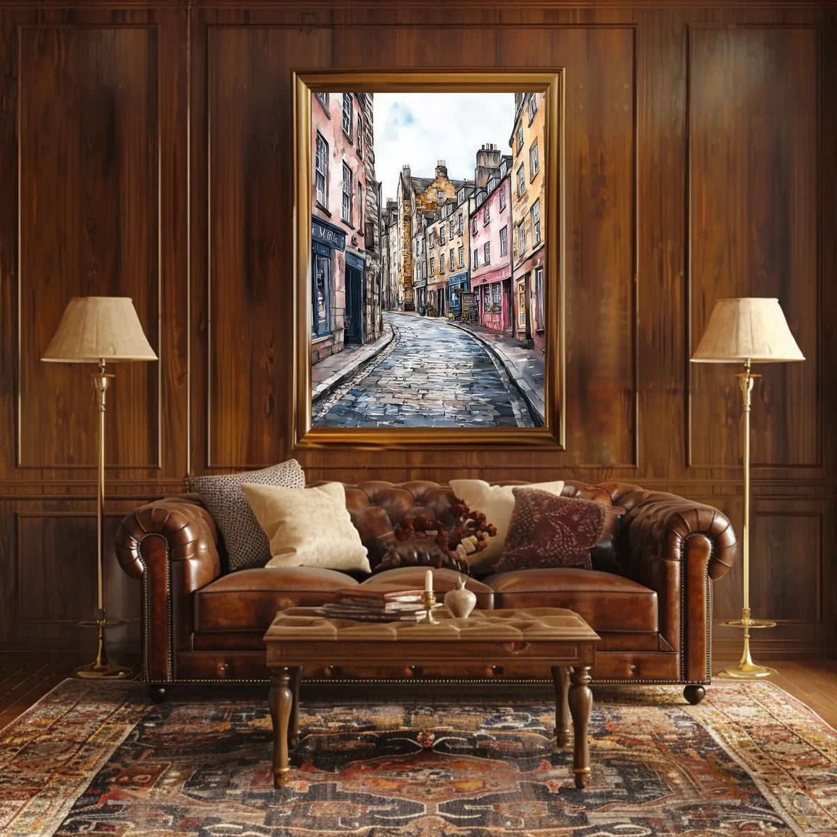 Historic Edinburgh Royal Mile Street Scene UK Poster