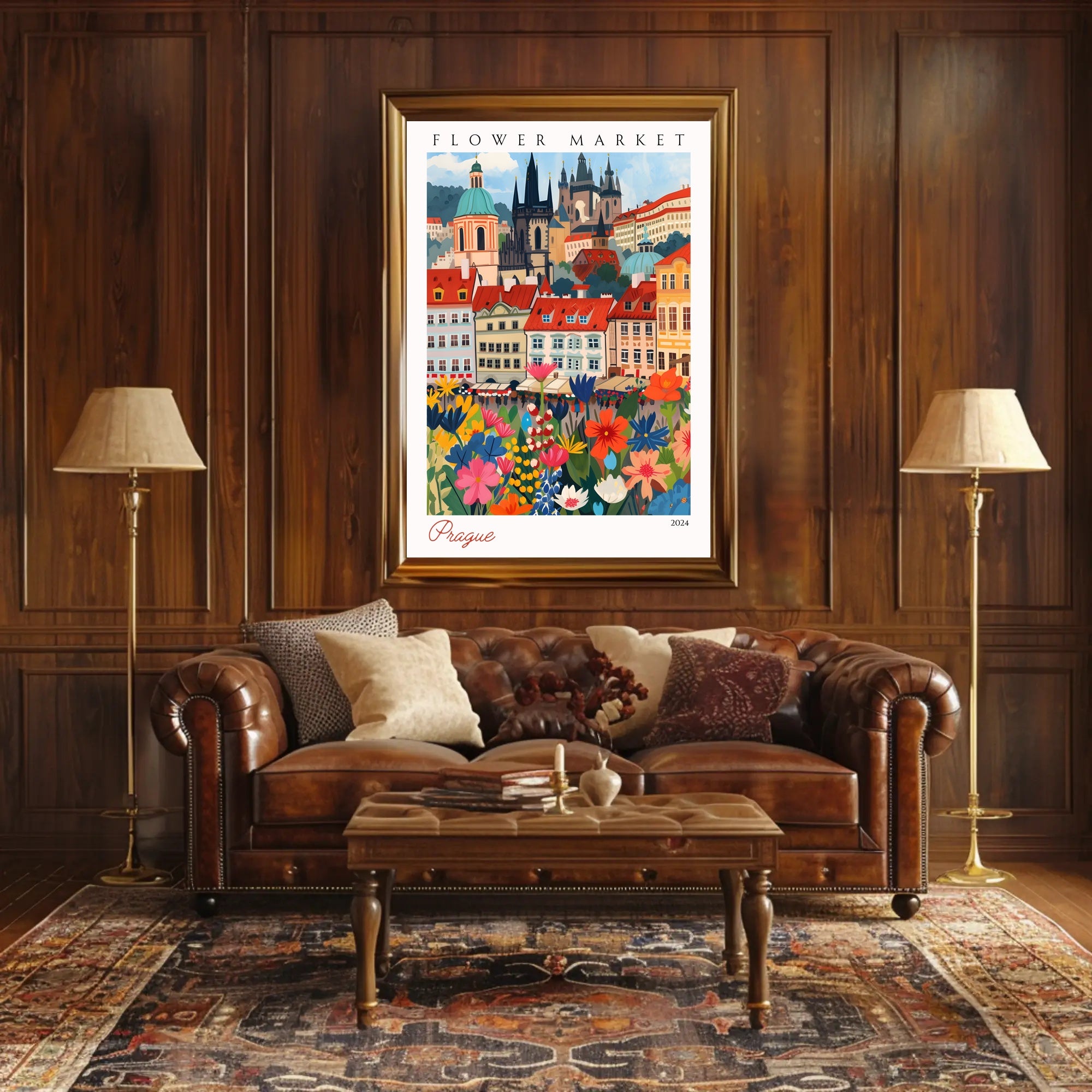 Flower Market in Prague Poster PosterGoat