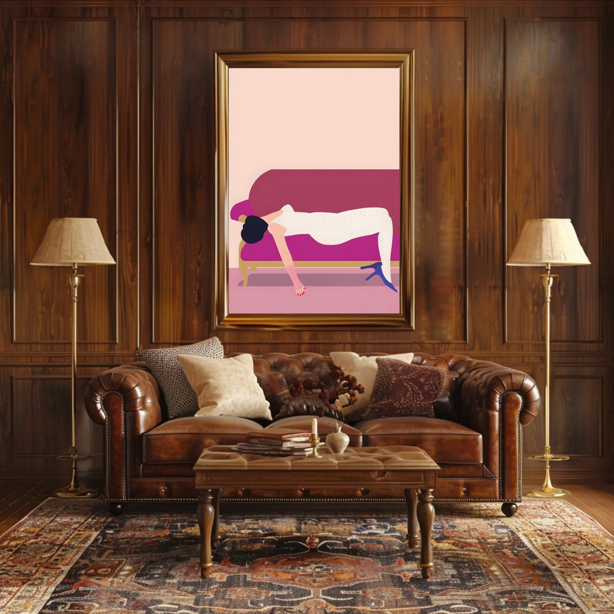 Reclined Elegance Scenic Wall Art Print for Decor