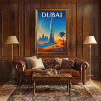 Dubai Where the Future Meets the Sands of Time Poster PosterGoat