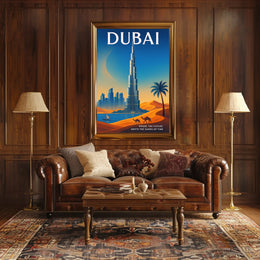 Dubai Where the Future Meets the Sands of Time Poster PosterGoat