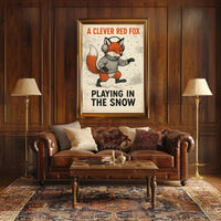 Fox Playing In Snow Poster