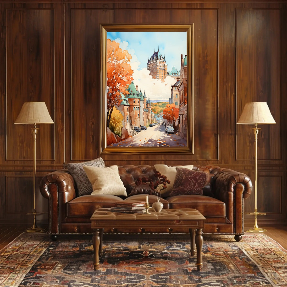 Quaint Architectural Charm in Historic Fall Setting - Travel Poster