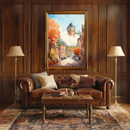 Quaint Architectural Charm in Historic Fall Setting - Travel Poster