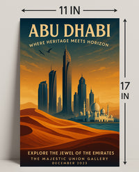 Abu Dhabi Skyline Heritage Cityscape Travel Poster