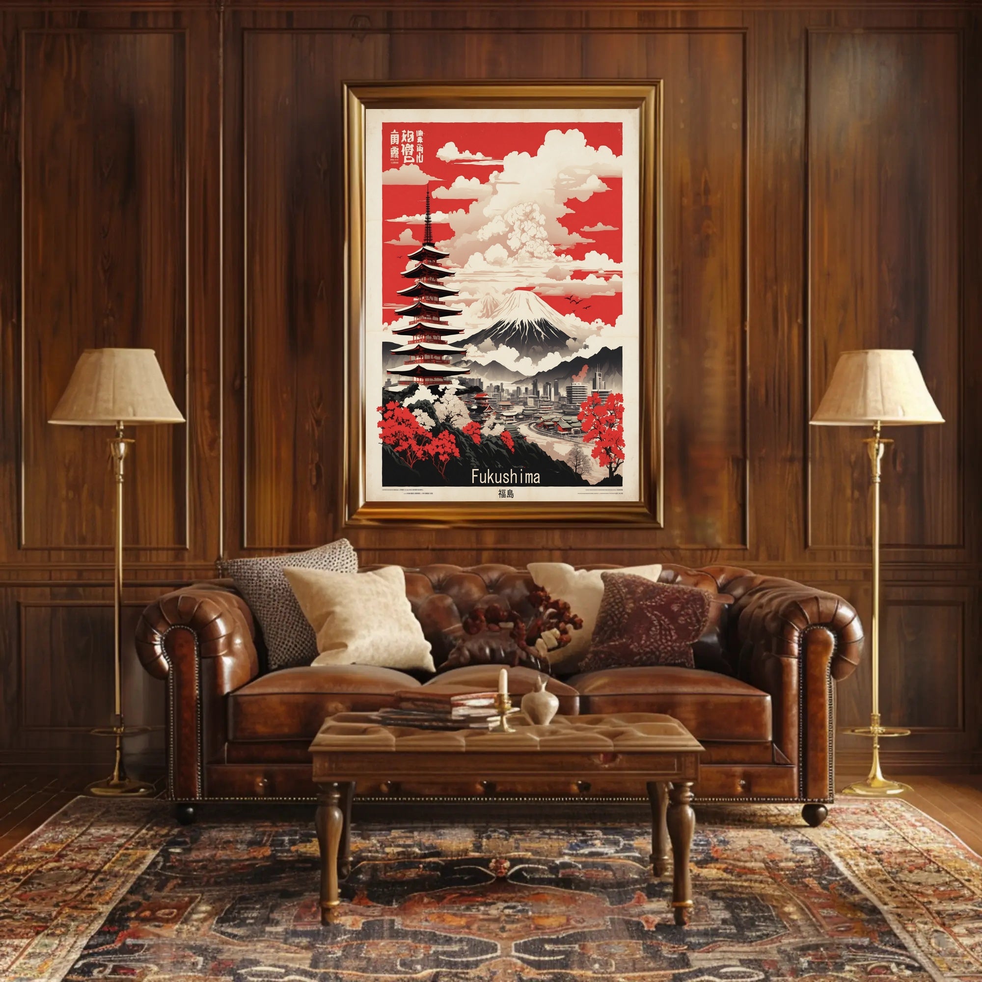 Fukushima Modern Tradition Blend Travel Poster