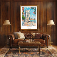 Lisbon's Coastal Charm Poster PosterGoat